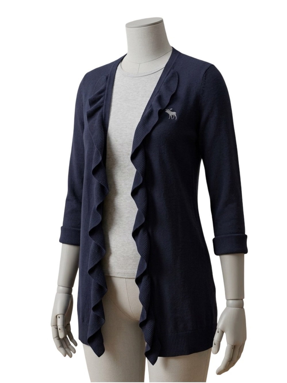 Abercrombie & Fitch navy blue ruffle dress Size L
